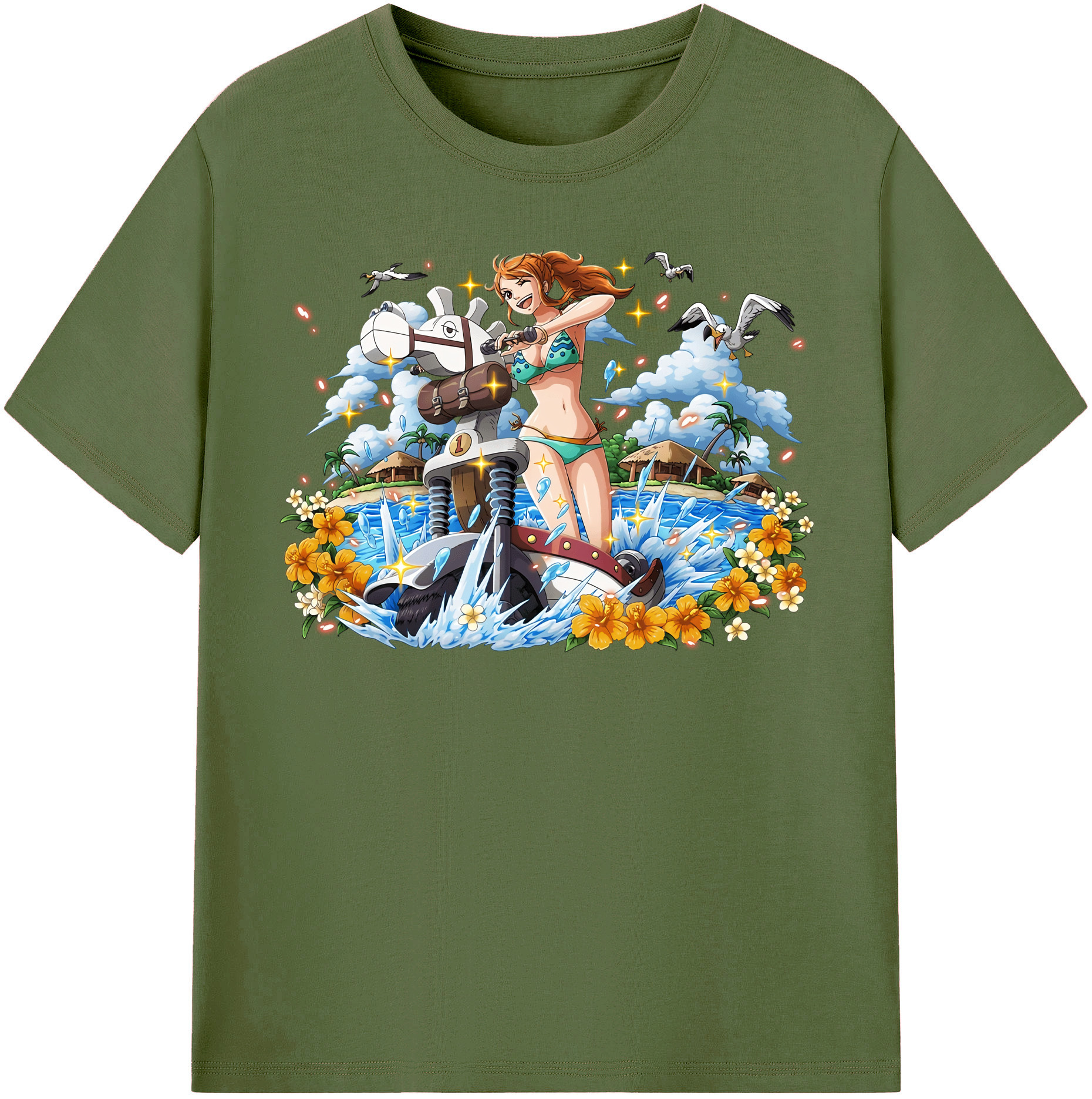 ワンピース ナミ ONE PIECE Nami 綿100％半袖Tシャツ（フロントプリント）